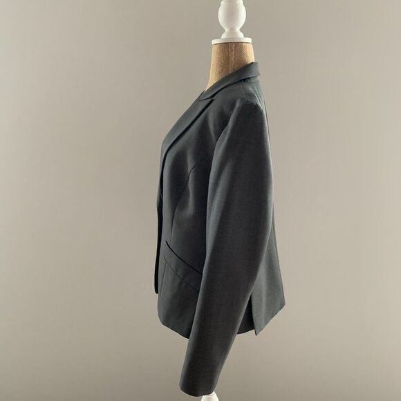 Nine West Women Blazer Size 12 Gray Suit Separates Single Button Office Church - Picture 3 of 8